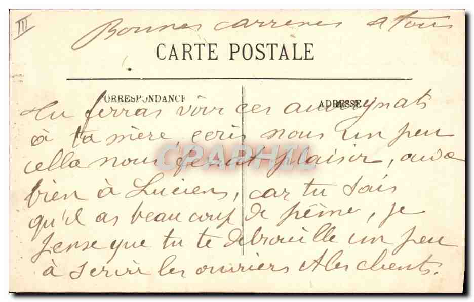 CPA Folklore Types d'Auvergne La bourree  — Verso