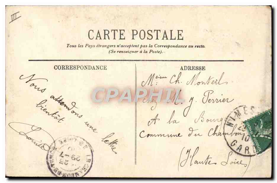 CPA Folklore Types d'Auvergne Le gouter  — Verso