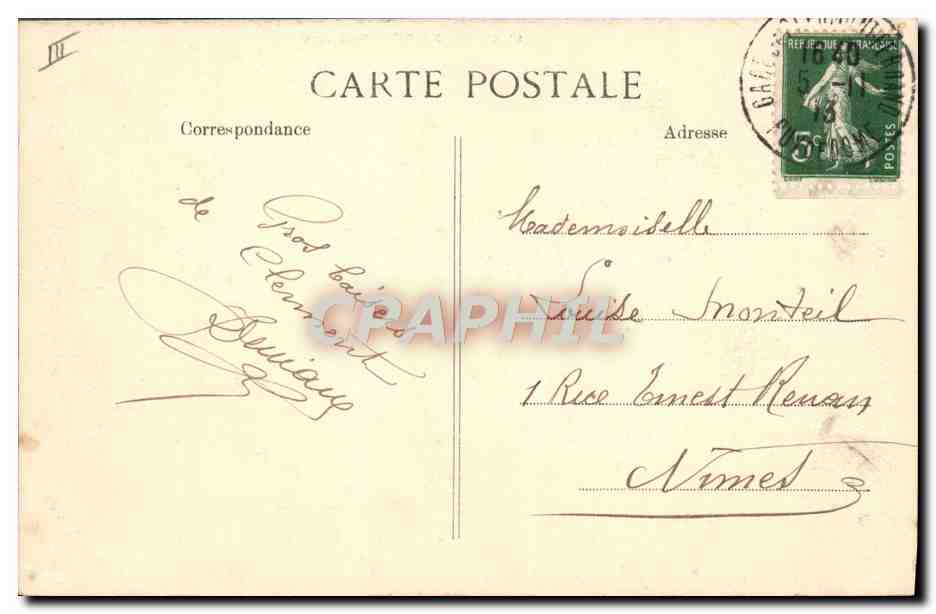 CPA Folklore L'Auvergne La bourree  — Verso