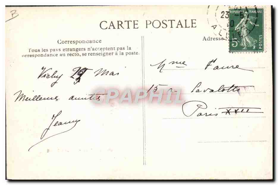 CPA Folklore Auvergne  — Verso