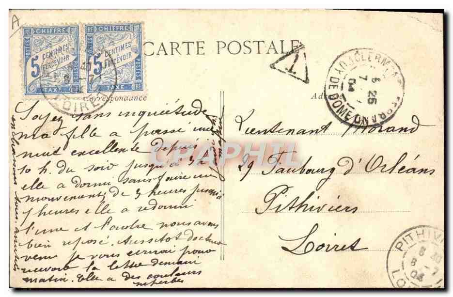 CPA Folklore Auvergne Paysanne Auvergnate  — Verso
