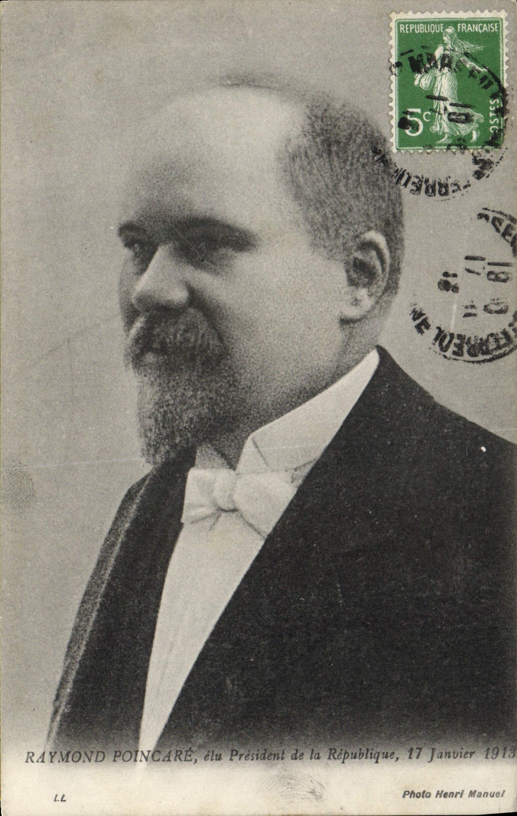 Raymond Poincaré — élu Président de la République, 17 Janvier 1913 — Photo Henri Manuel