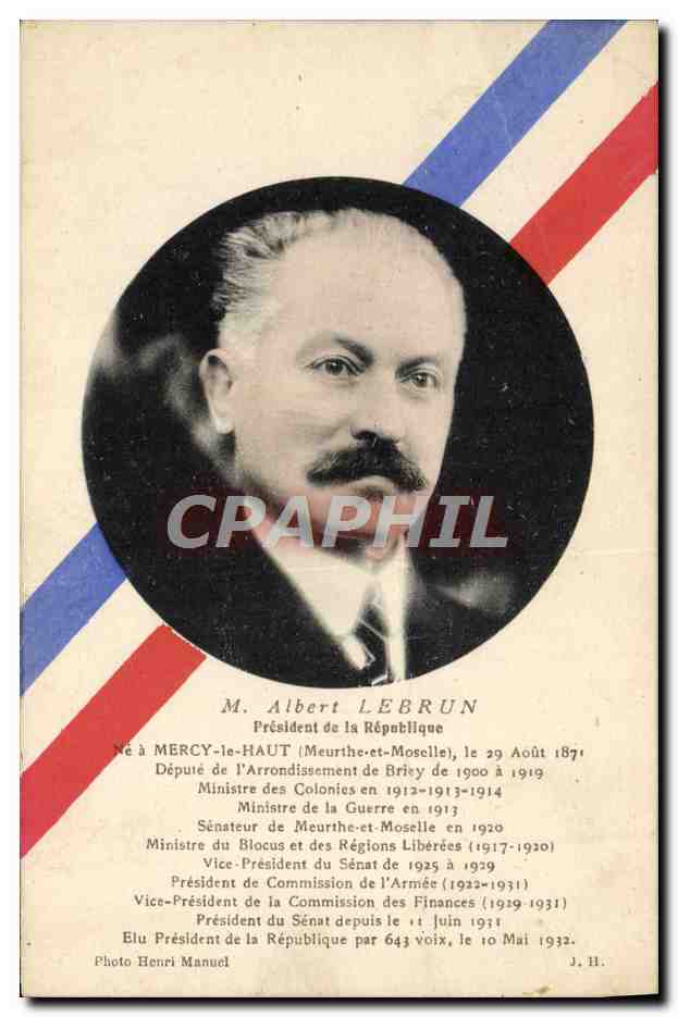 M. Albert Lebrun — Président de la République — L. Boisson, éditeur, Paris
