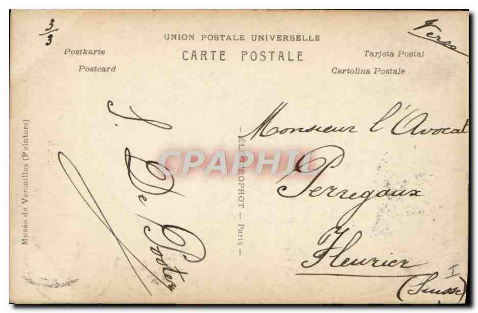 CPA Musee de Versailles Duc de Reichstadt — Verso