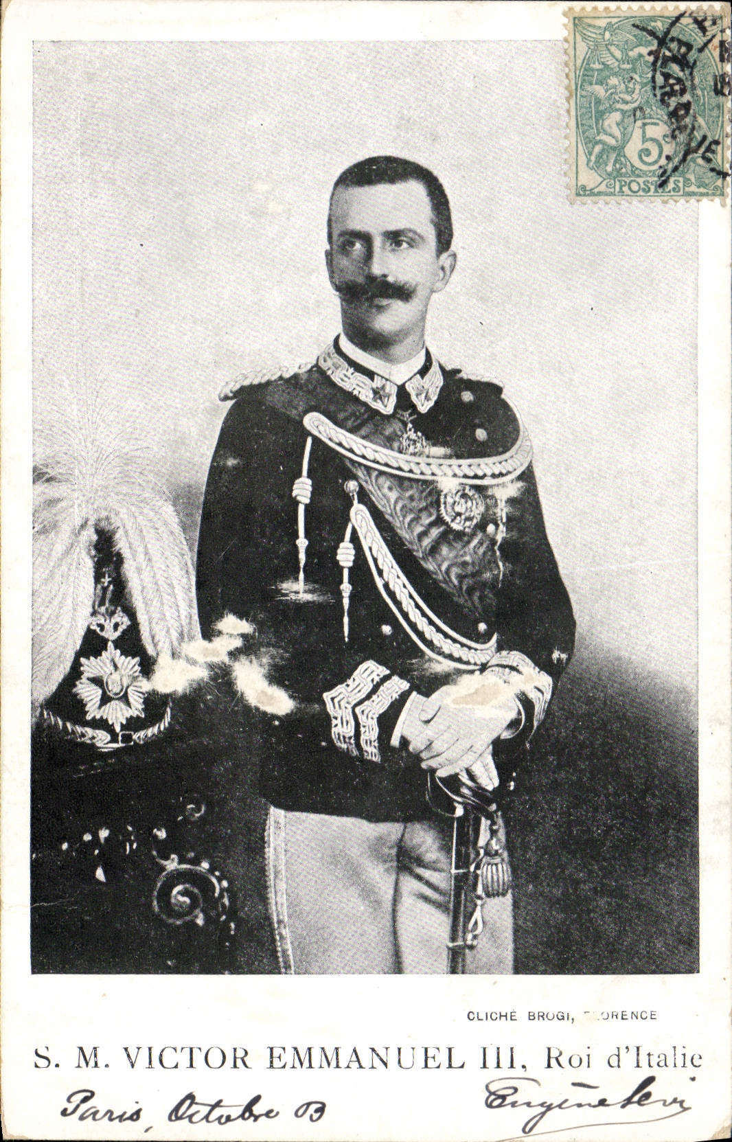 S.M. Victor Emmanuel III, Roi d'Italie — Cliché Brugni, Florence — Paris, Octobre 1903