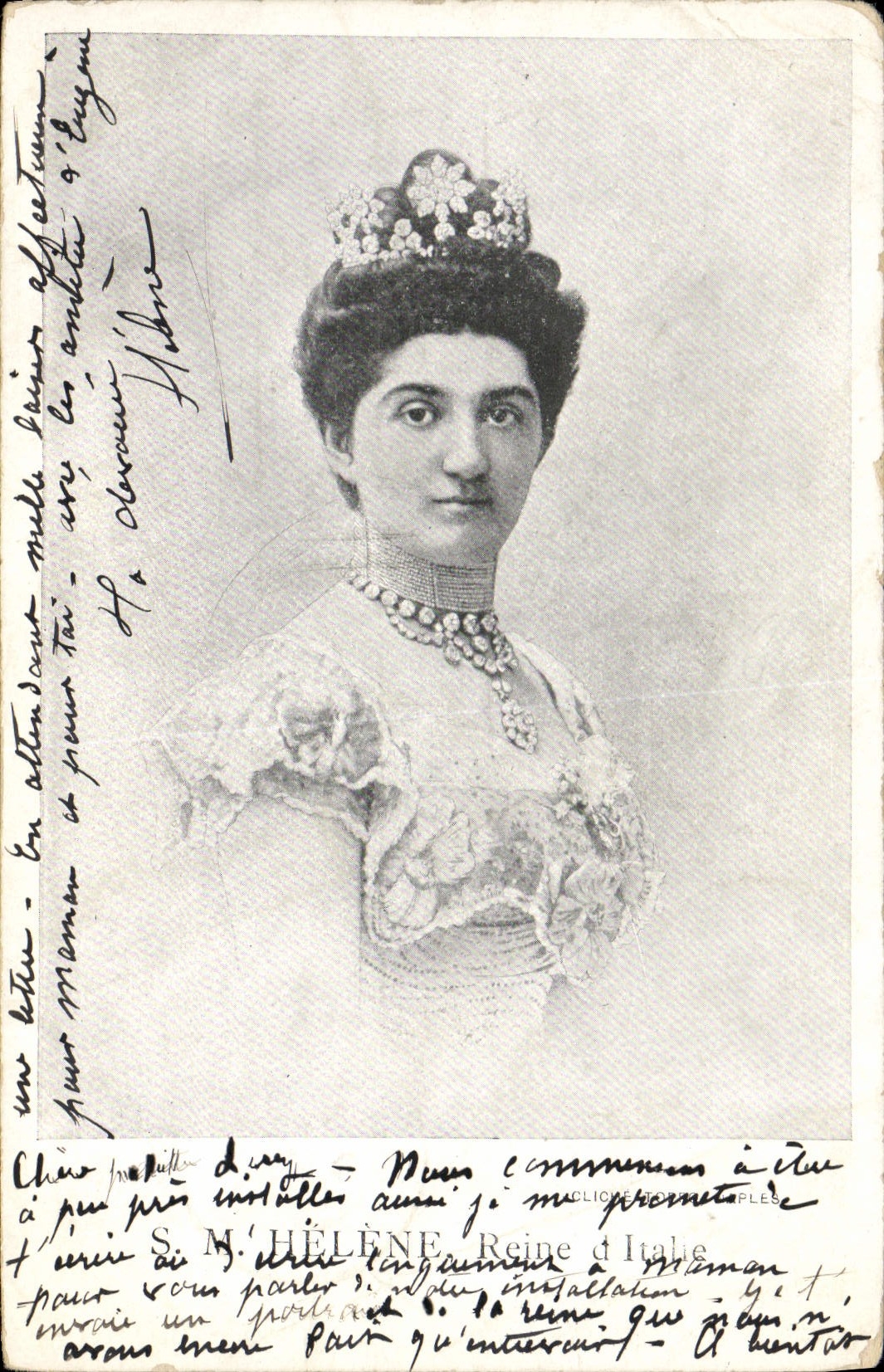 S.M. HÉLÈNE Reine d'Italie — portrait officiel — éditeur CLICHÉS COMPLÈTES