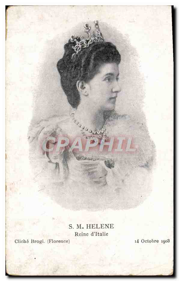 S.M. Hélène, Queen of Italy — bust portrait — Cliché Brogi (Florence) n°14 October 1903