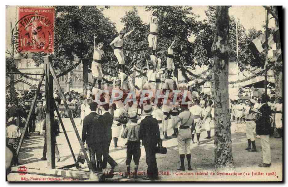 Concours fédéral de Gymnastique — St-Dizier, 12 juillet 1908 — Édit. Nouvellet Galeries, St-Etienne