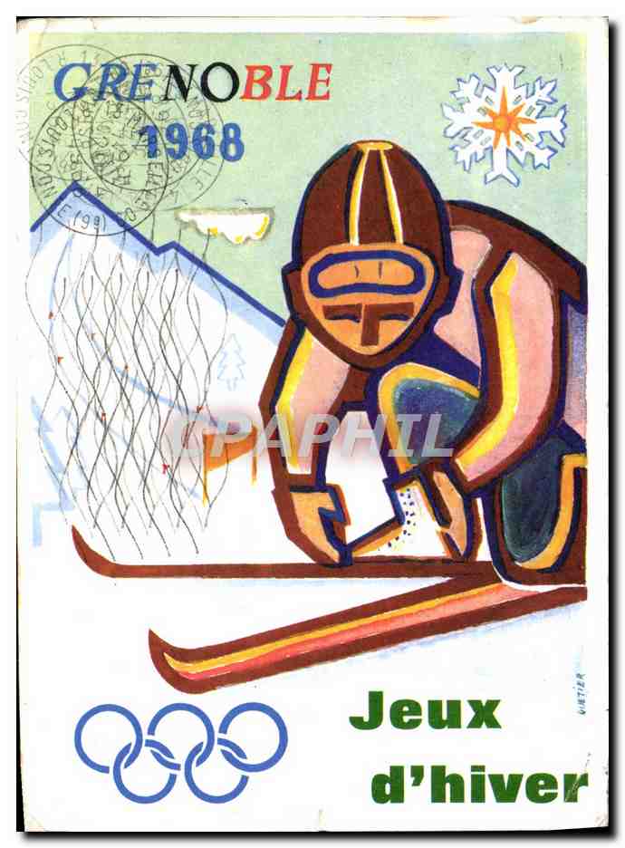 CPA Grenoble 1968 Jeux d'hiver Ski