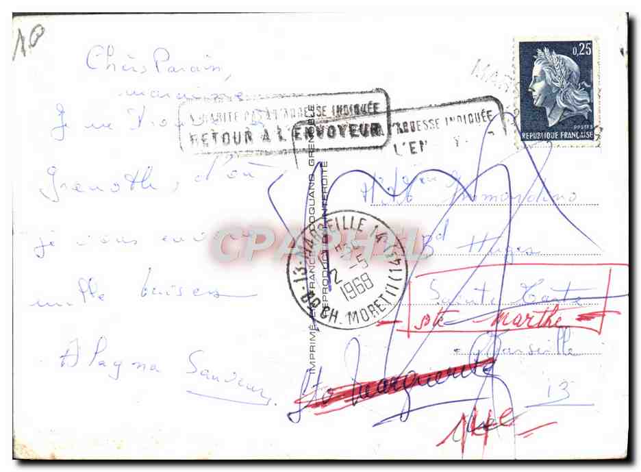 CPA Grenoble 1968 Jeux d'hiver Ski — Verso