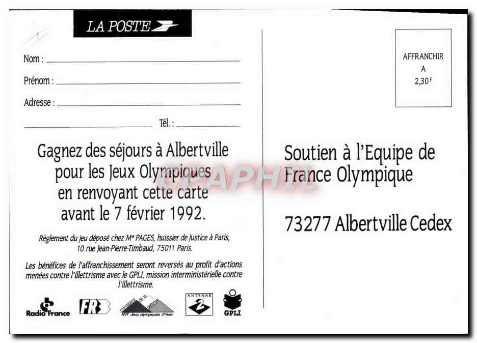 CPM Ski Albertville 92  — Verso