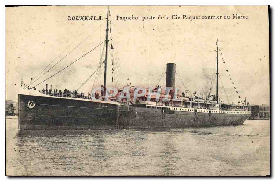 Doukkala — Buque postal de la Compañía Paquet Courrier de Marruecos