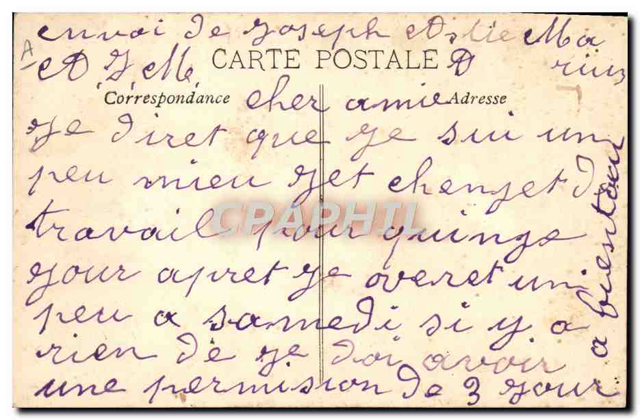 Doukkala — Buque postal de la Compañía Paquet Courrier de Marruecos — Reverso