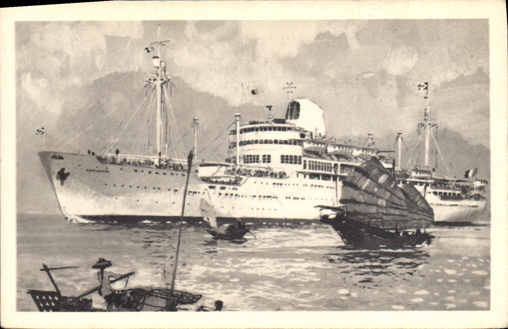 Cruises en mer — Croisière à bord du paquebot Cambodge — Compagnie des Messageries Maritimes