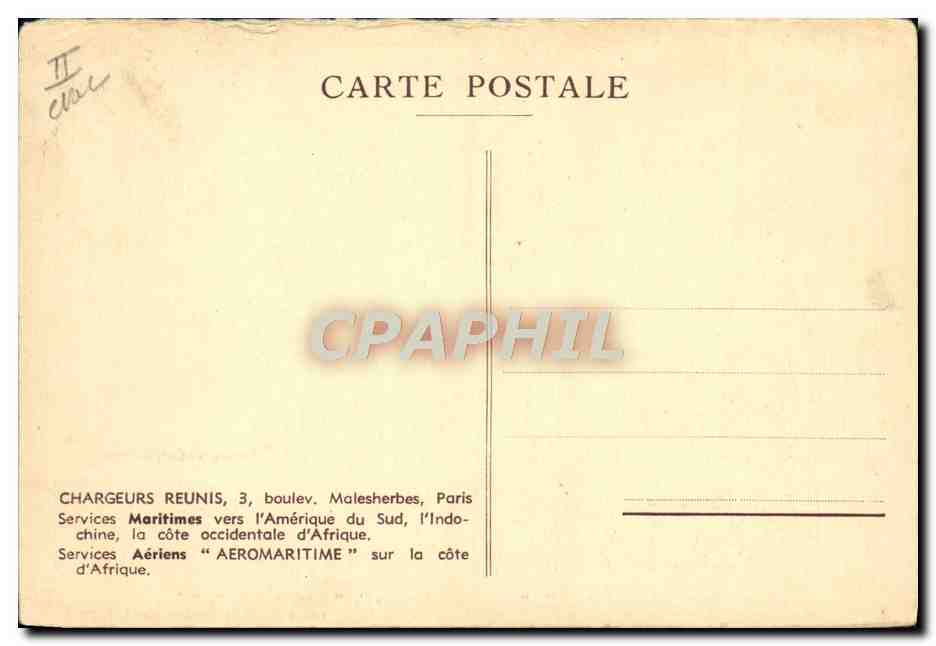 CPA Bateau Paquebot type Cap Padaron Cap Saint Jacques Cap Tourane Cap Varella remontant la riviere de Saigon Indochine — Verso