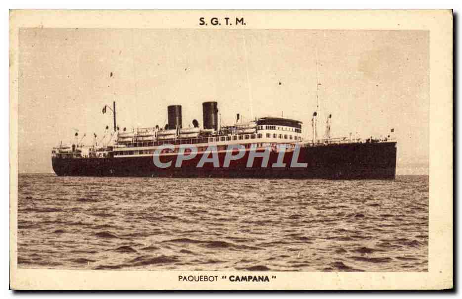 CPA Bateau Paquebot Campana SGTM