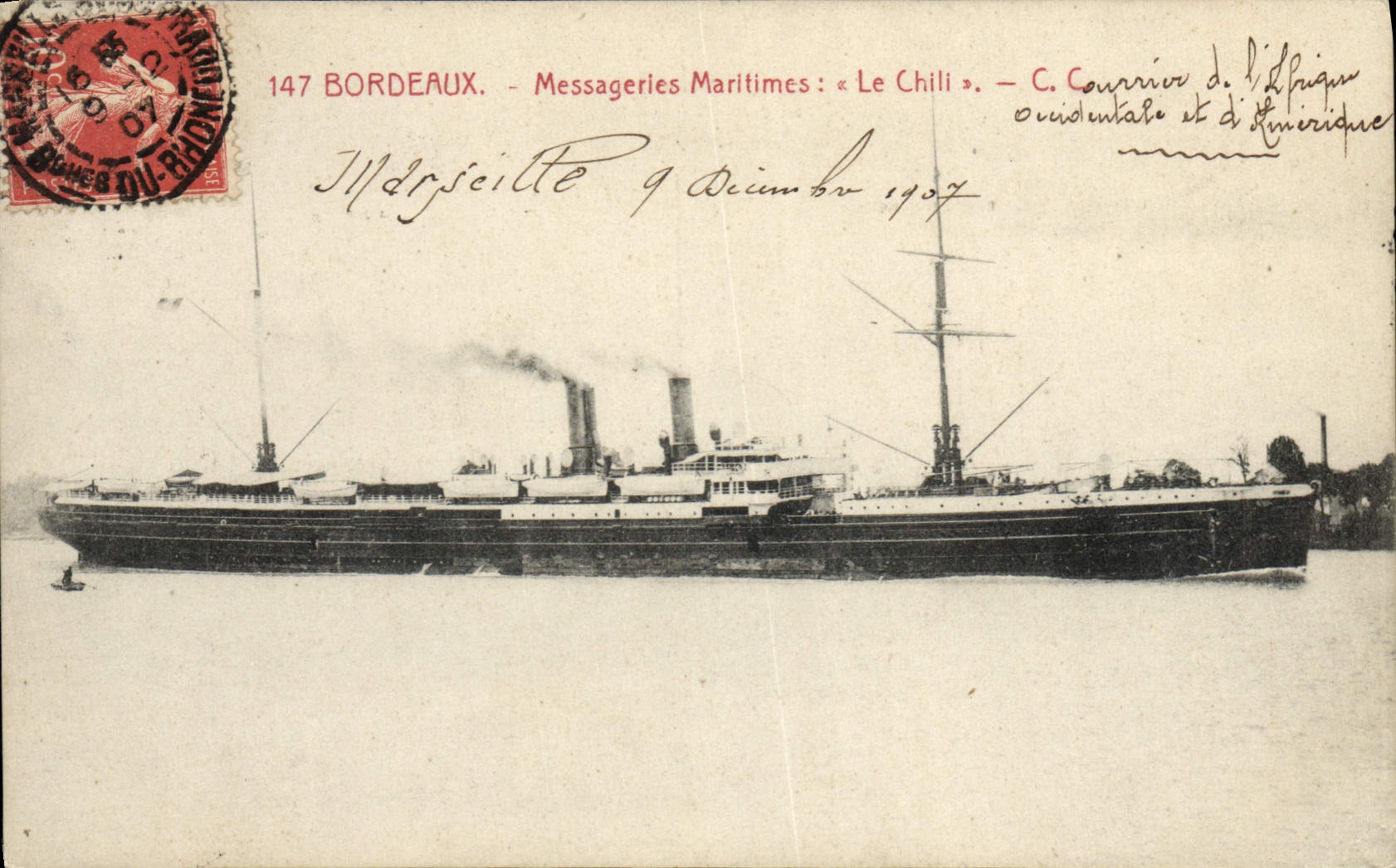 Chile — Messageries Maritimes — C. Courier der Westafrika und Amerika
