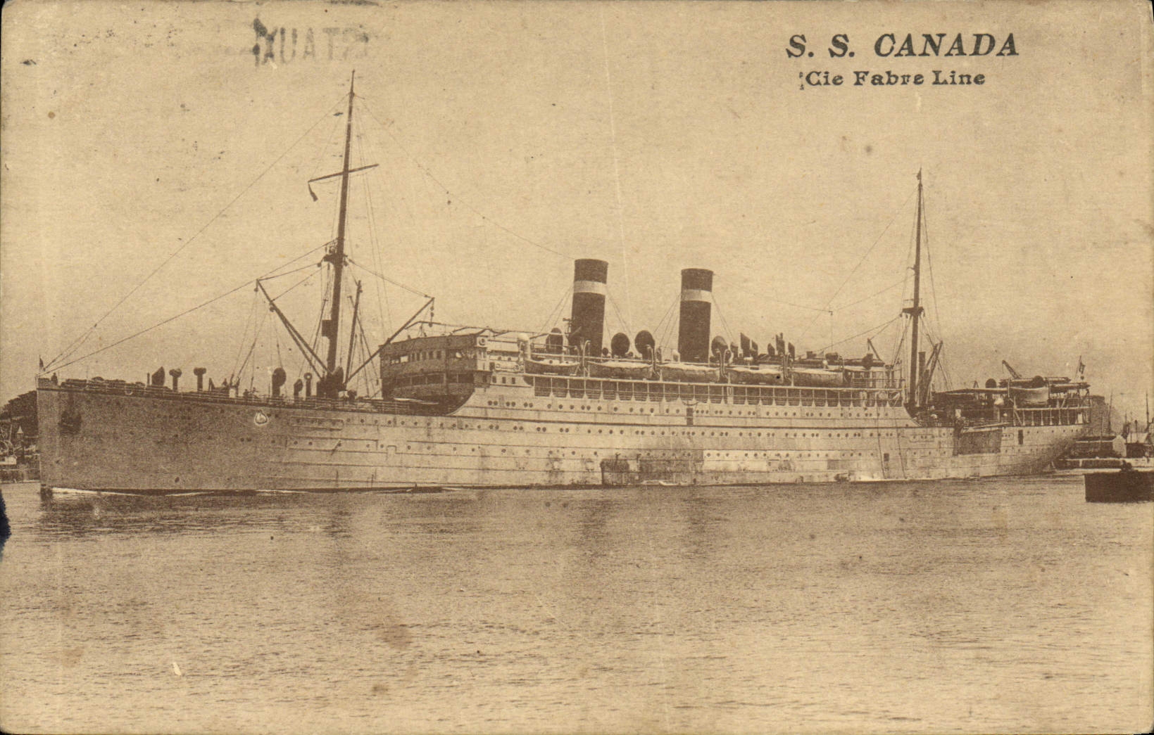 CPA Bateau Paquebot SS Canada Cie Fabre line 