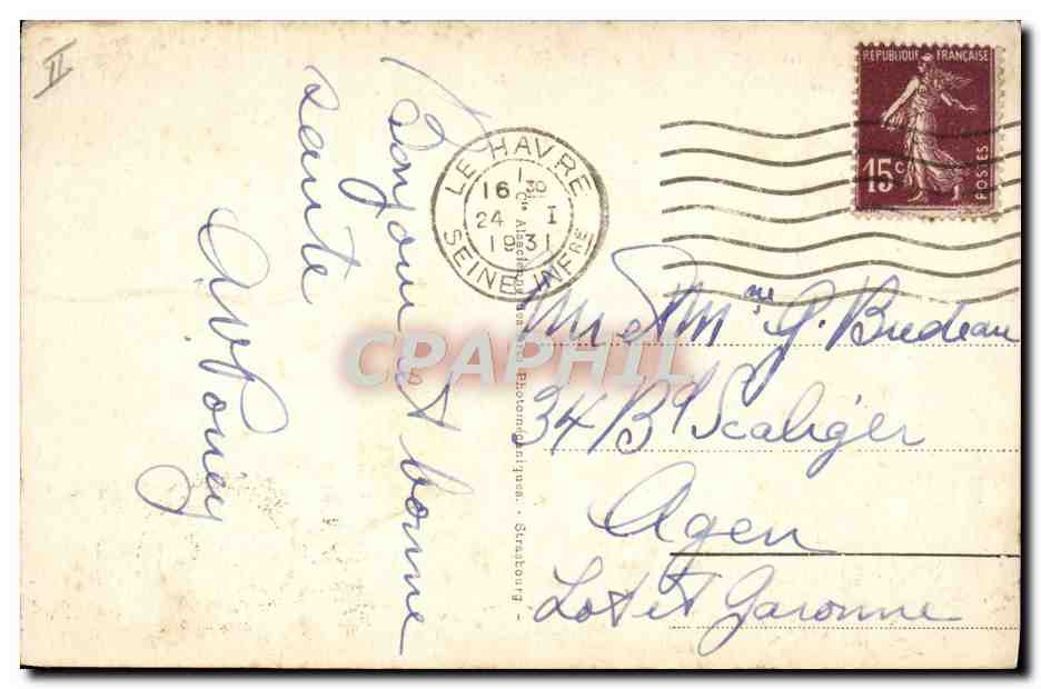 Le Havre - El Cunarder « CARONIA » en el Muelle de Desembarque — edición n°99 — Reverso