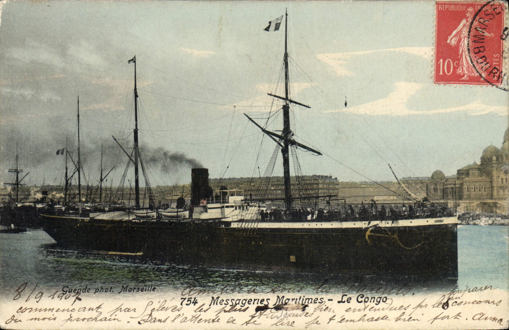 CPA Bateau Paquebot Messageries maritimes Le Congo