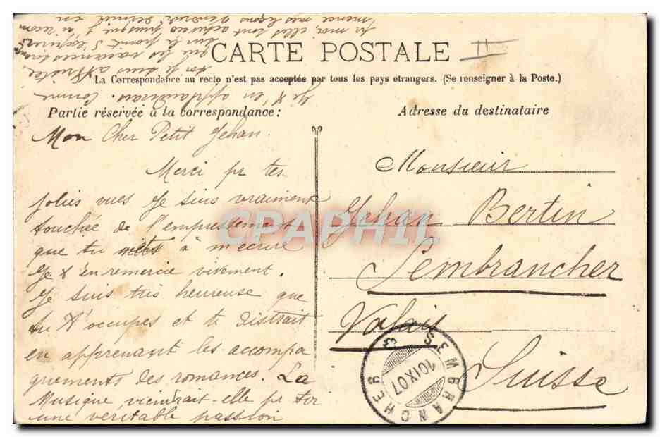 CPA Bateau Paquebot Messageries maritimes Le Congo — Verso