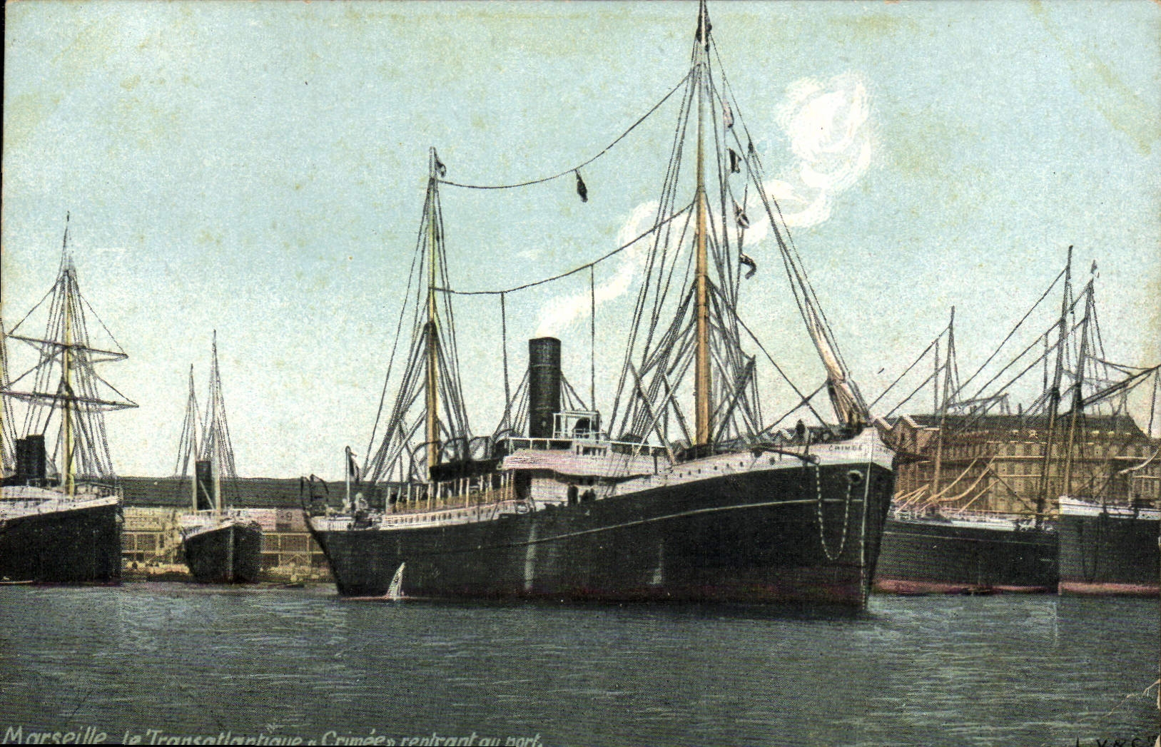 Marseille — la Transatlantique « Crimée » rentrant au port — éditeur L.V. & Cie