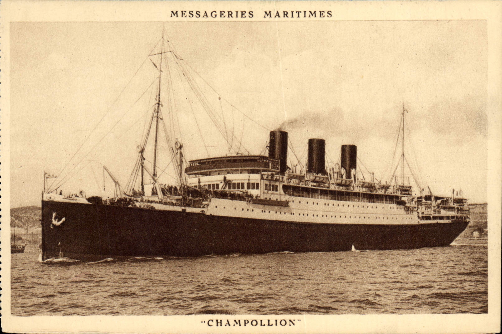 Le paquebot "Champollion" — Messageries Maritimes — éditeur Imp. Dauvissat, Paris