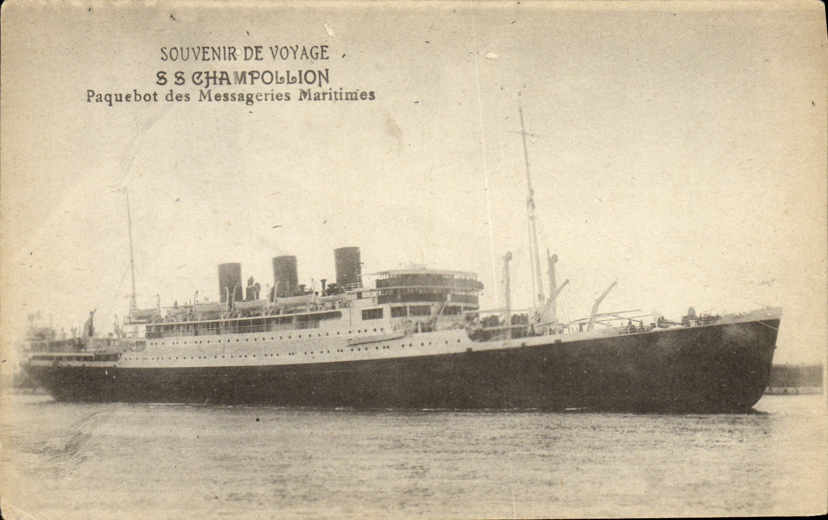 SS CHAMPOLLION — Paquebot des Messageries Maritimes — Souvenir de voyage