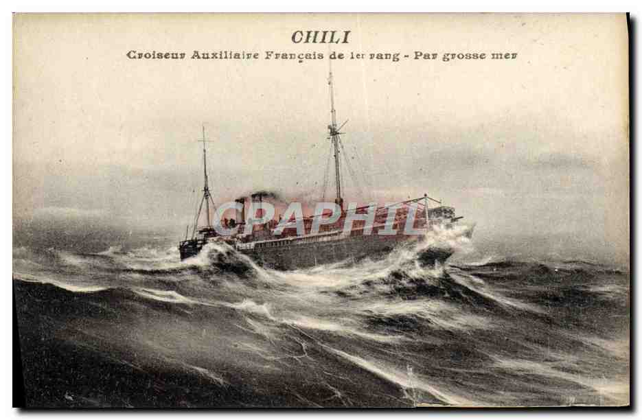 CPA Bateau Chili Croiseur auxiliaire Francais de 1er rang