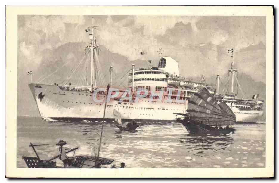CPA Bateau Paquebot Cambodge Messageries Maritimes