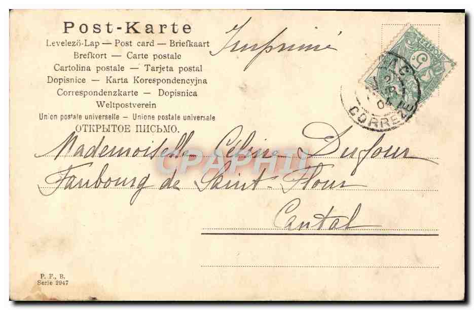 CPA Fantaisie Enfant Cigogne — Rückseite