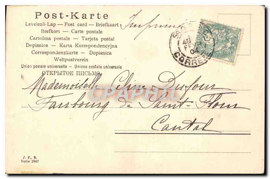 CPA Fantaisie Enfant Cigogne — Rückseite