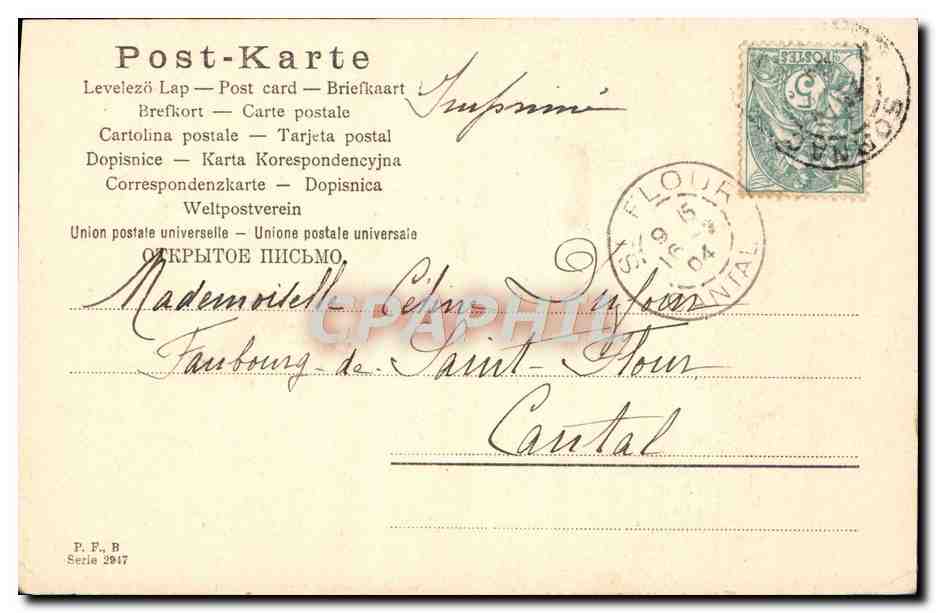 CPA Fantaisie Enfant Cigogne — Verso