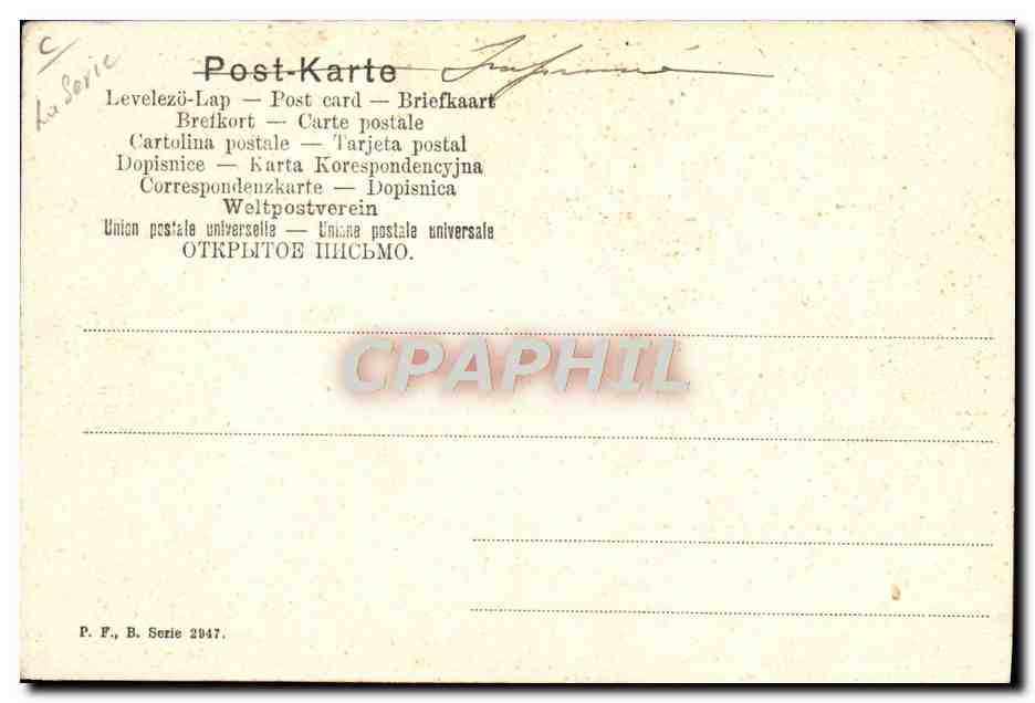 CPA Fantaisie Enfant Cigogne — Verso