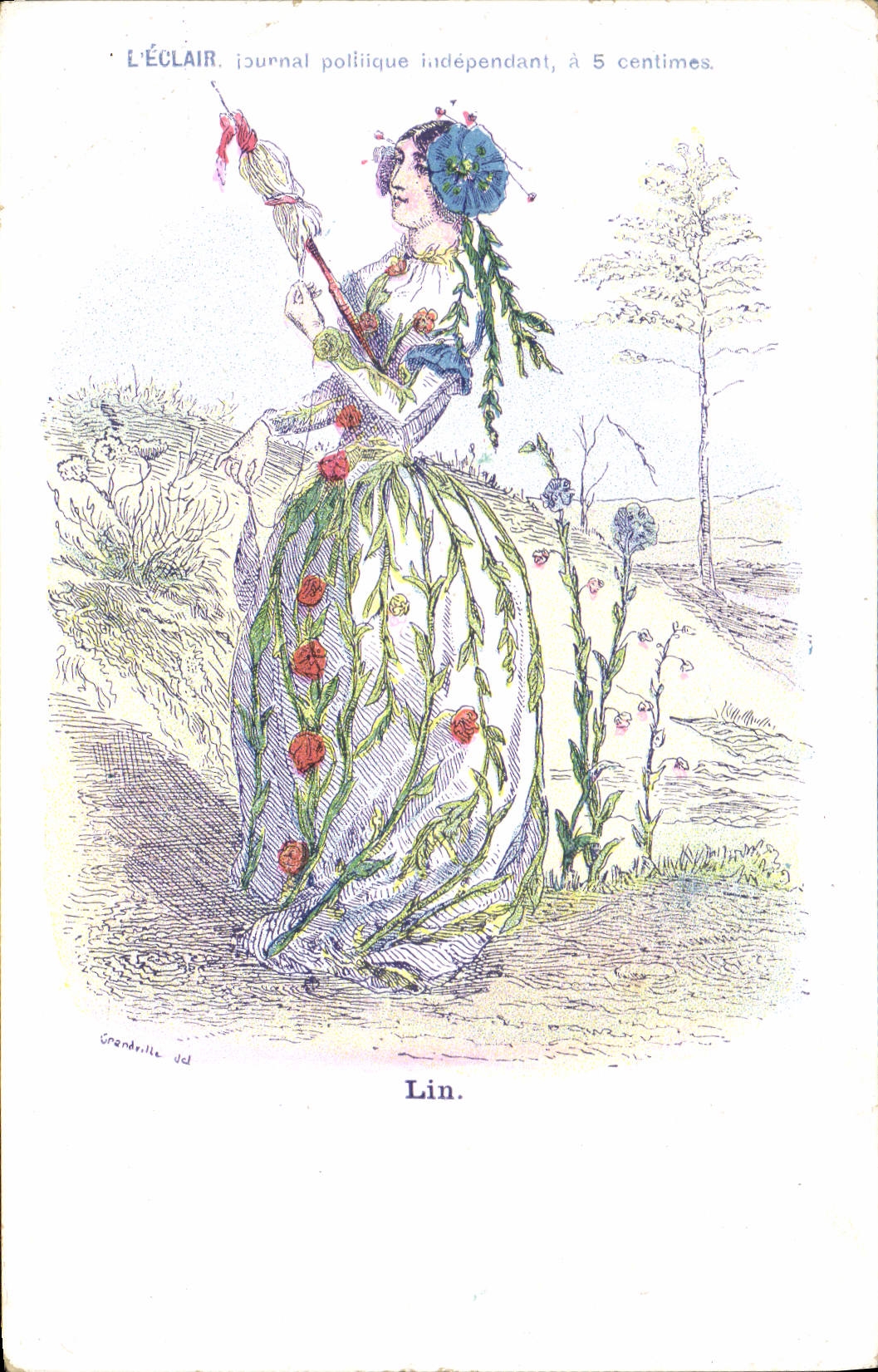 Lin — illustration pour L'Éclair, journal politique indépendant — Grandrille dd