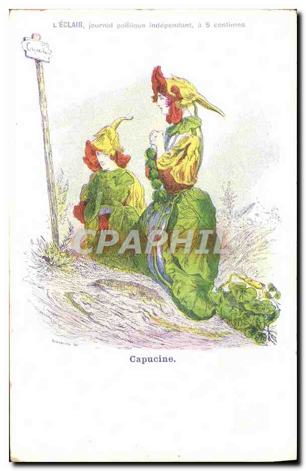 Capucine — illustration satirique — L'ÉCLAIR, journal politique indépendant, à 5 centimes