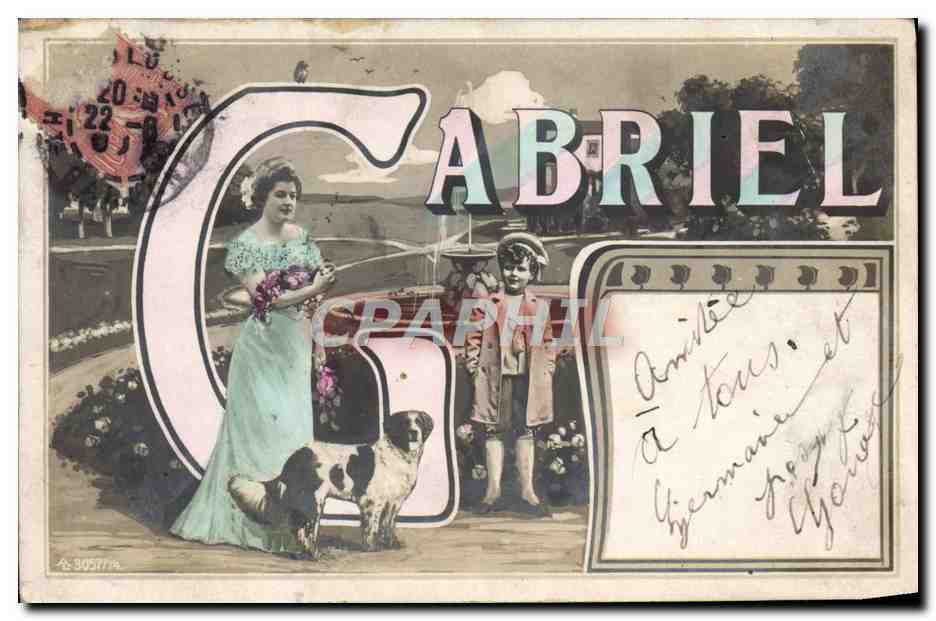CPA Fantaisie Prenom Gabriel