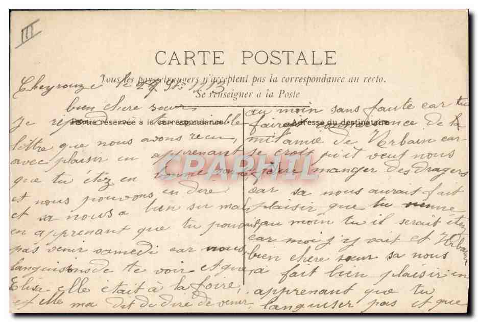 CPA Fantaisie Prenom Henri — Verso