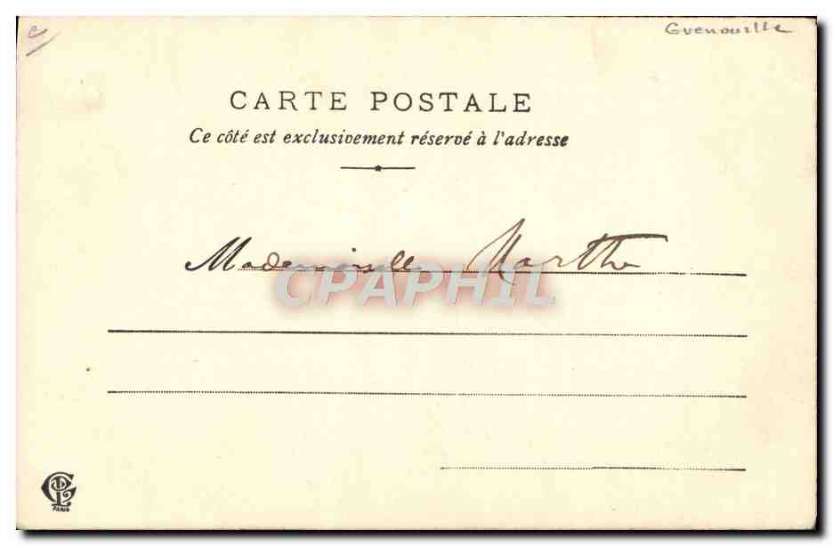 Homme et grenouille à la frontière Belgique-France — dessin de Paul Guignebodin — Achterkant
