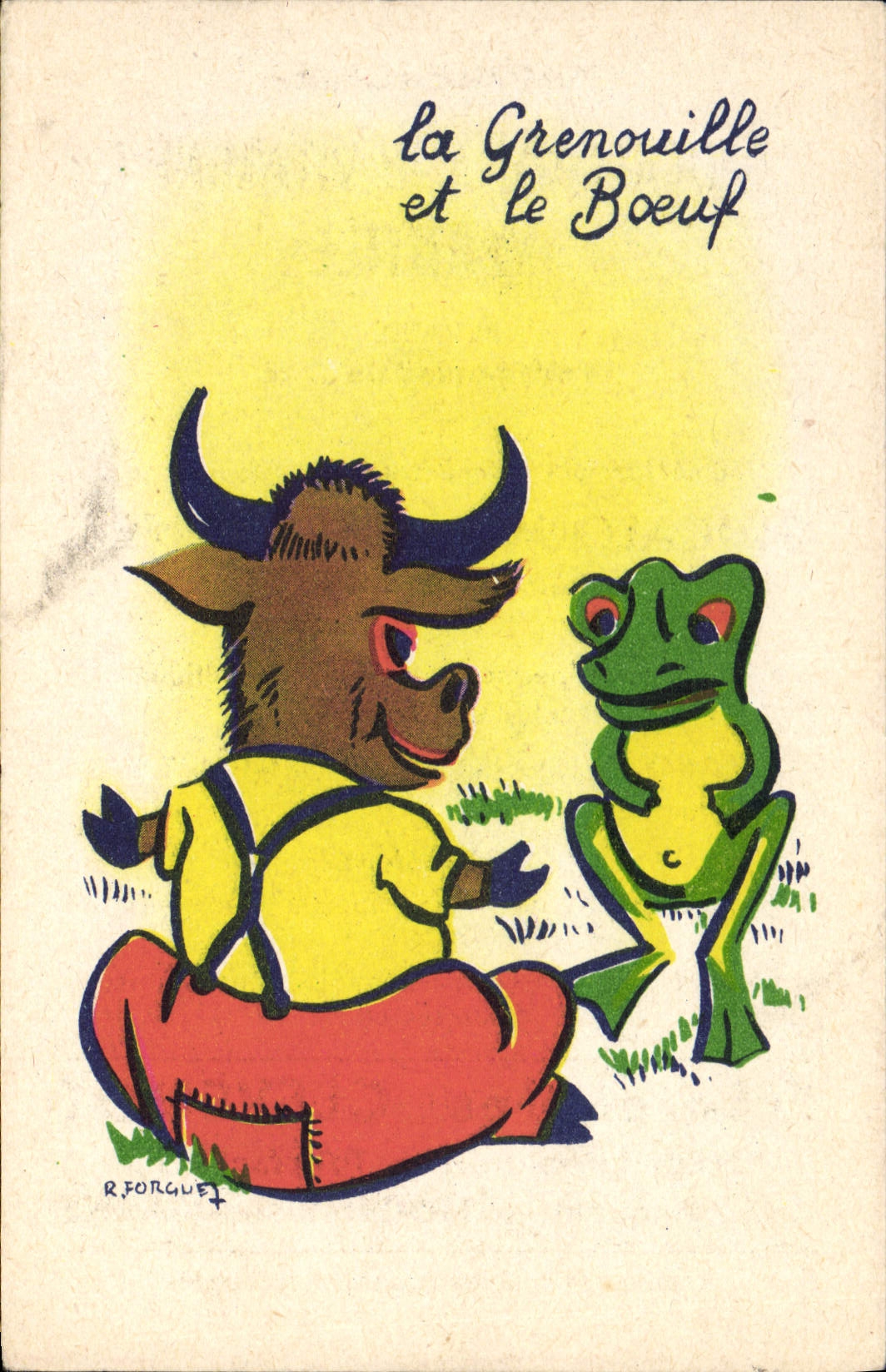 CPA La Grenouille et le boeuf Laboratoires Clevenot Rue Lamblardie Paris Rue Anquetil Nogent sur Marne Crapaud 