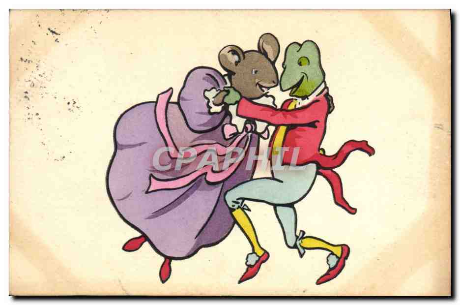 Souris et grenouille en danse — dessin animé — M. M. Viennne, n°420