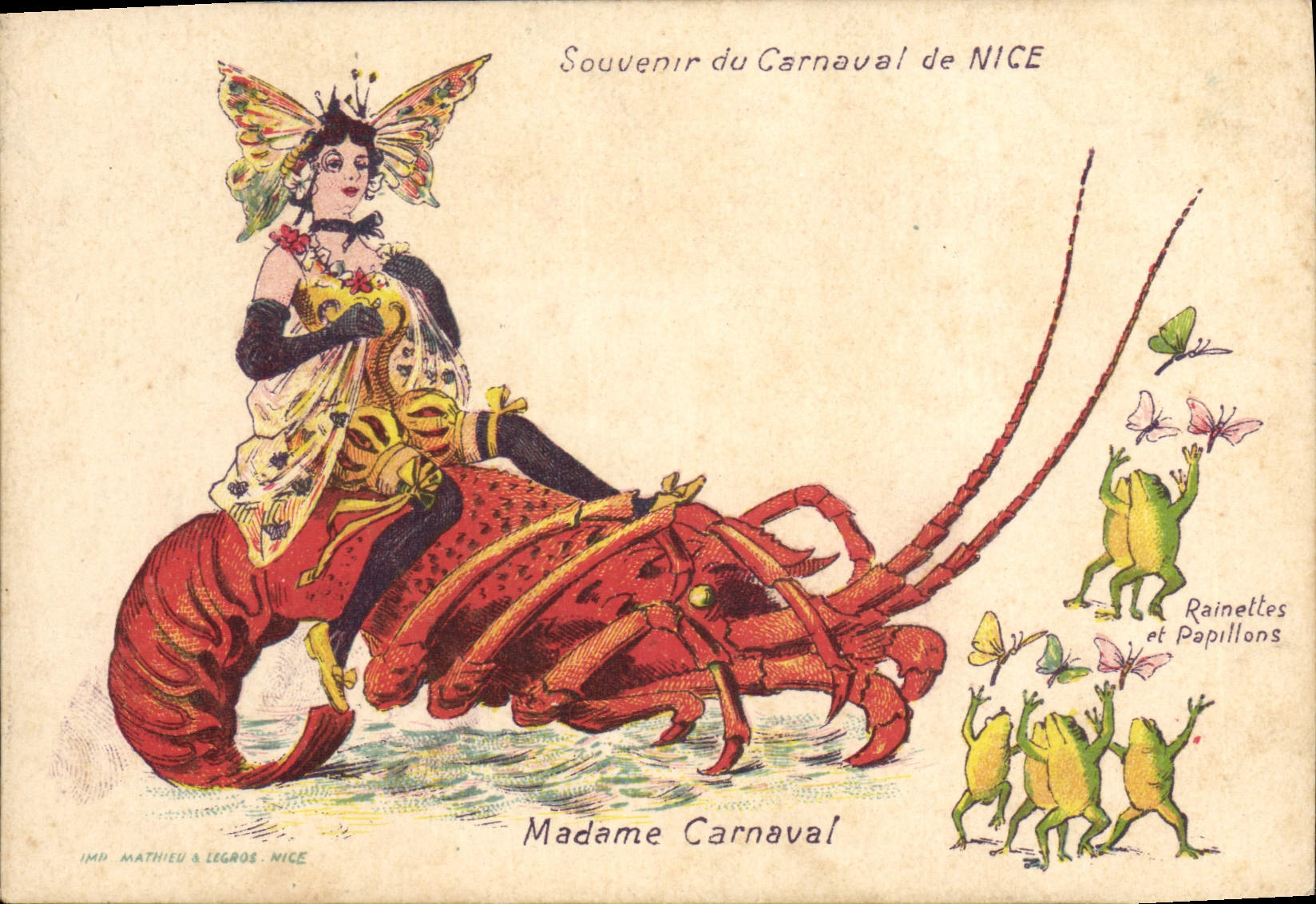Madame Carnaual — Carnaval de Nice — IMP. MATHIEU & LEGROS. NICE