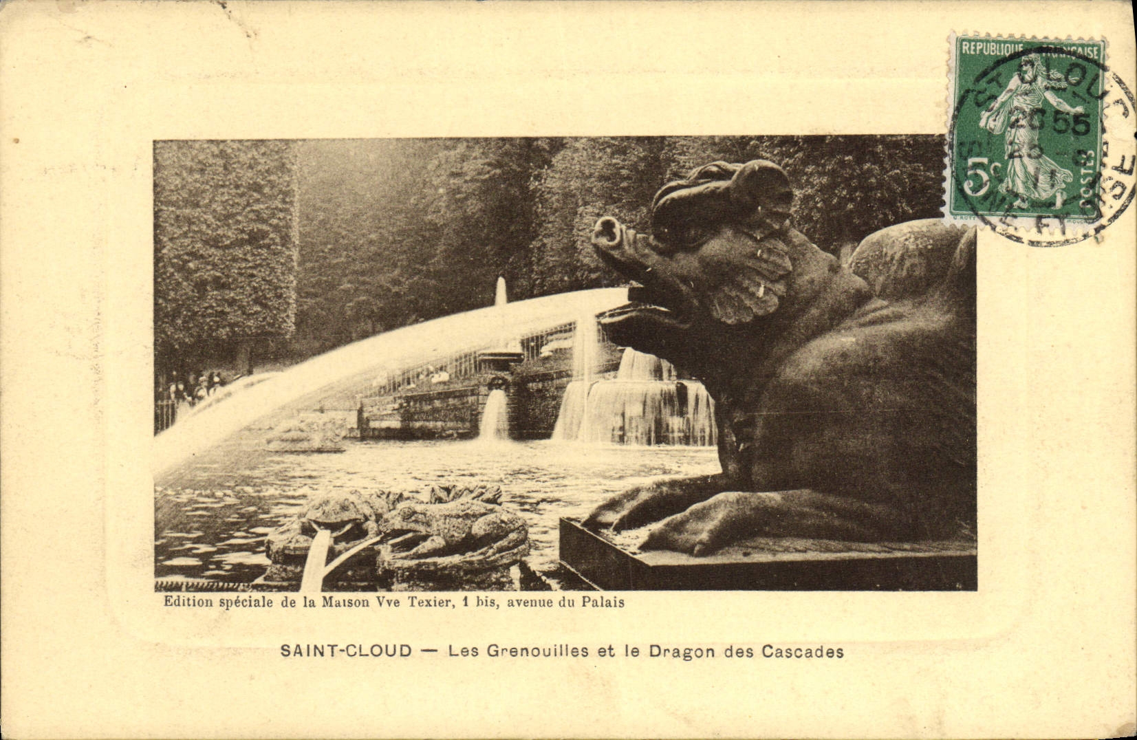 CPA Grenouille Crapaud Saint-Cloud Les grenouilles et le dragon des cascades