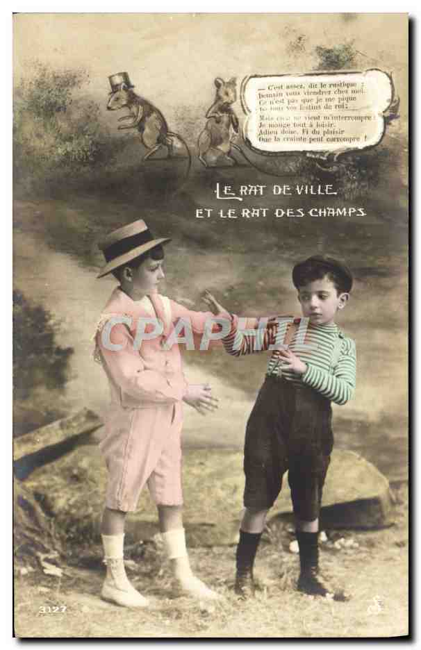 Le Rat de Ville et le Rat des Champs — scène avec deux enfants — n° 3127