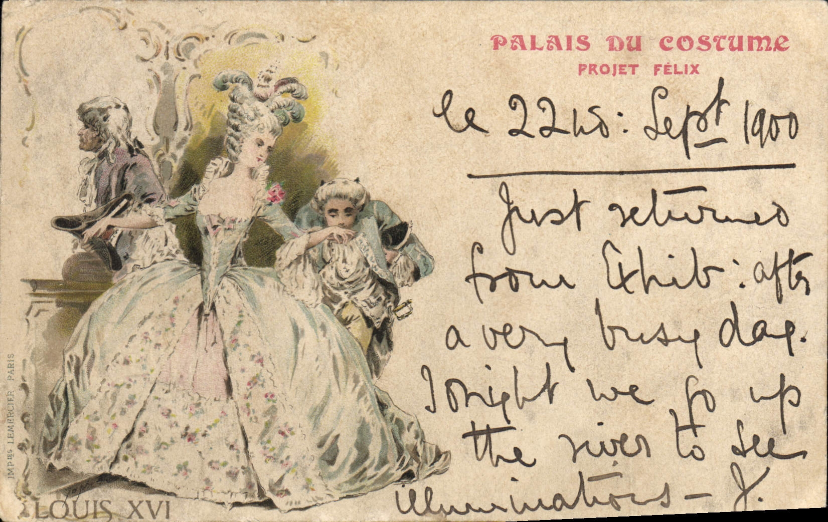 Palais du Costume — Projet Félix — Louis XVI — Imp. Lenglet, Parigi