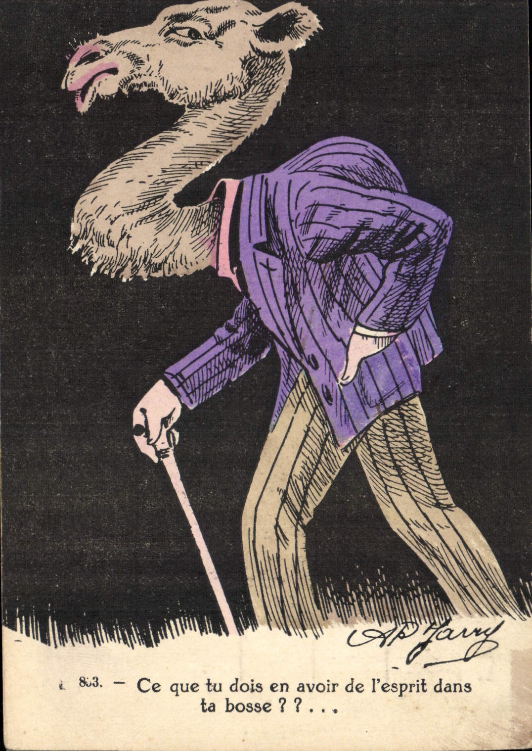 CPA Illustrateur Jarry Chameau Dromadaire