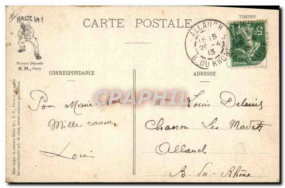 Aux petits soins des canassons — La Vie Militaire — E.R., Paris, Modèle déposé n° 14.877 — Reverso