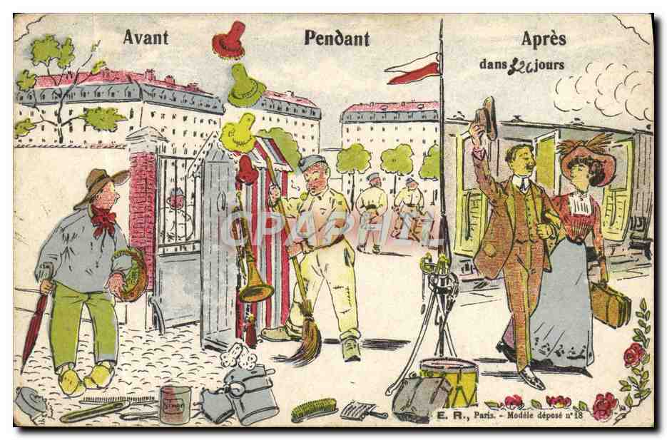 CPA Militaria avant Pendant Apes 32 jours