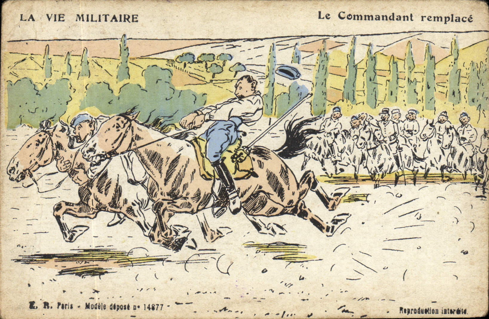 Le Commandant remplacé — La Vie Militaire — E. R. Paris, Modèle déposé n° 14877