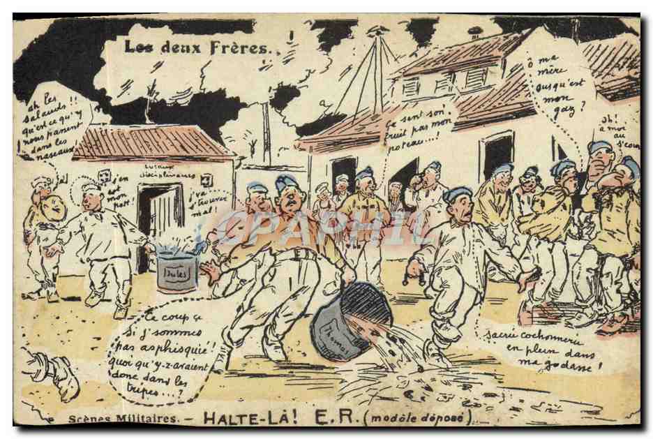 Antike Ansichtskarte Militaria Les deux frères